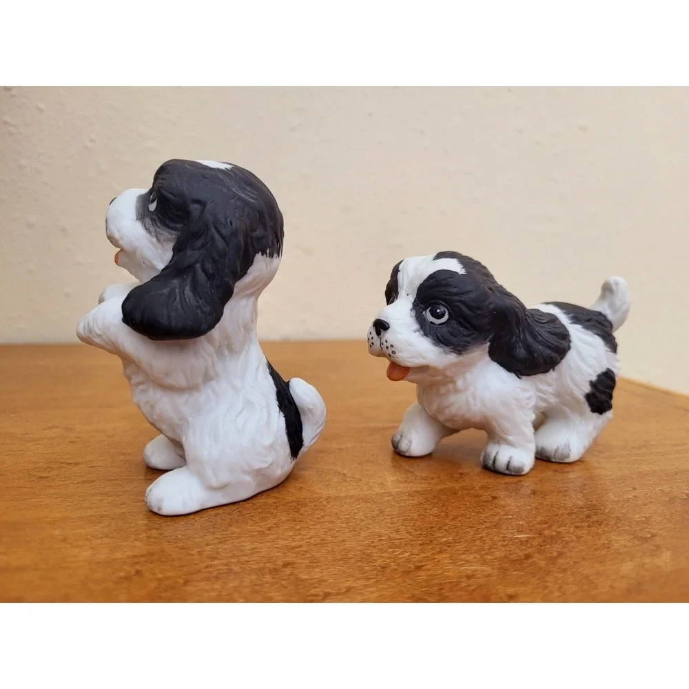 Homco Porcelain Puppy Set 1427 Vintage 2 Figurines Shih Tzu Cocker Spaniels Dogs